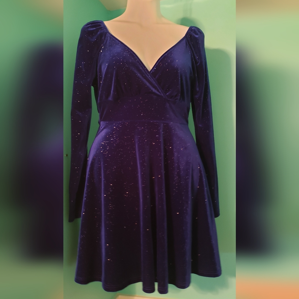 Shein blue sparkling dress Large